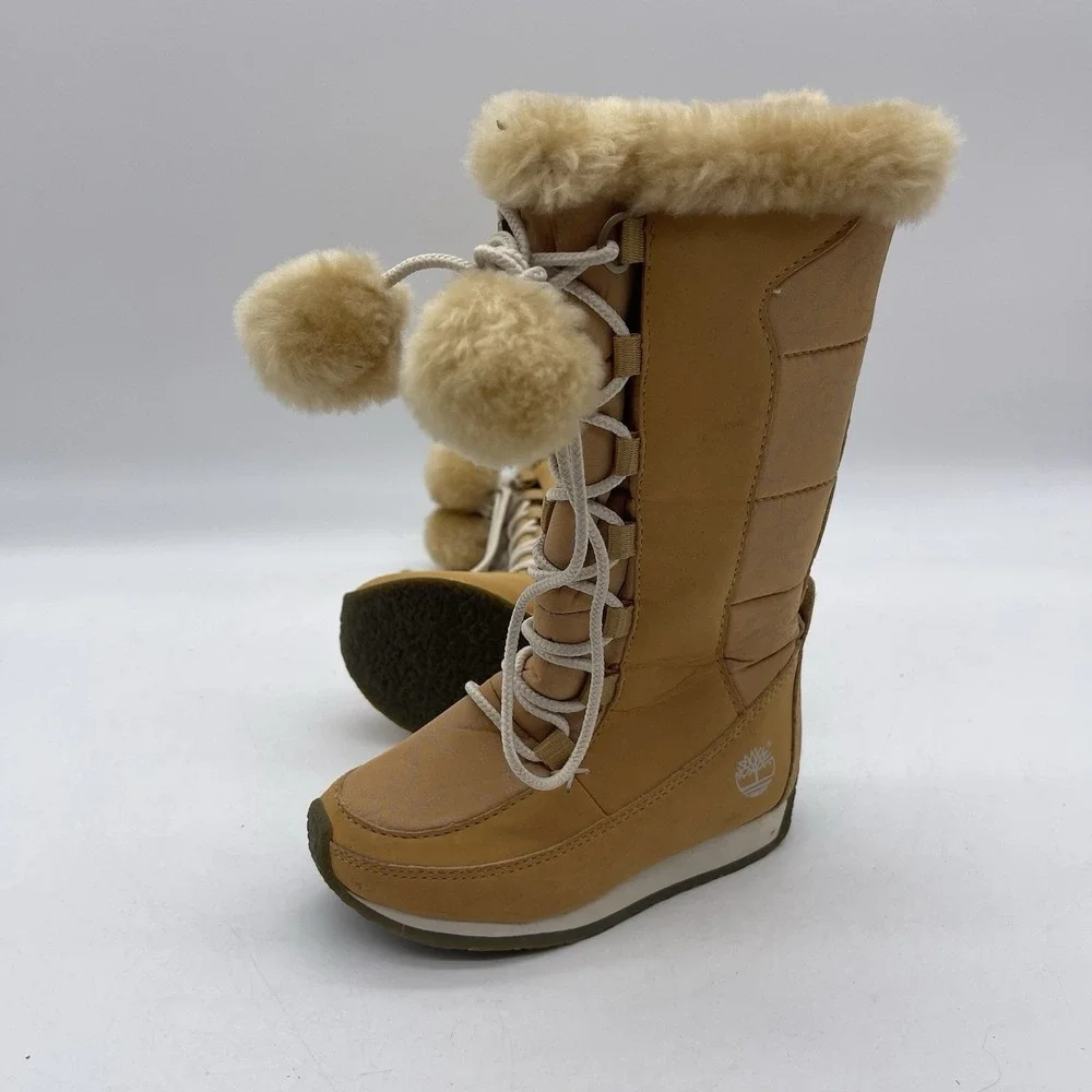 Timberland Nordic Groove Wheat 36871 Toddler Size T7 Winter Boots Lace and Zip